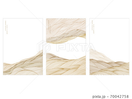 Abstract background with line pattern vector. Art landscape template in oriental style. Abstract background with line pattern vector. Art landscape template in oriental style. 70042758