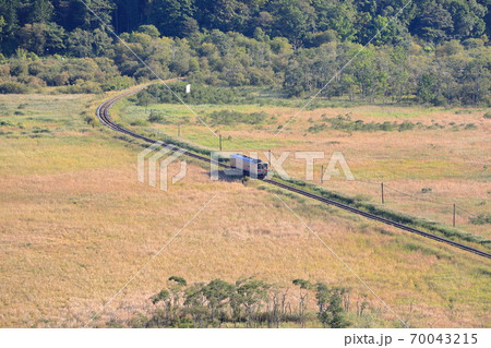 釧路湿原を走る釧網本線の気動車 釧路湿原を走る釧網本線の気動車 70043215
