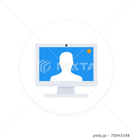 Video call icon, flat style Video call icon, flat style 70043398