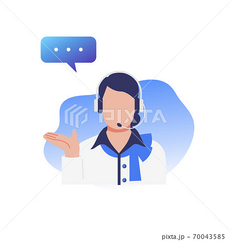 カスタマーサポートを担当する女性のイラスト素材 70043585
