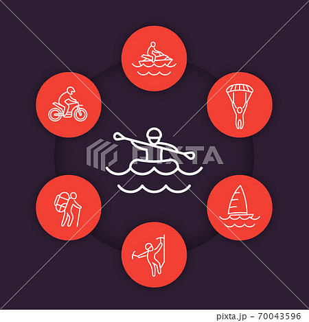 extreme outdoor activities line icons extreme outdoor activities line icons 70043596