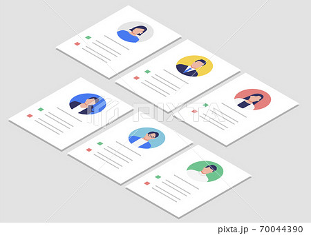 人材採用のための履歴書 プロフィールのイラスト素材のイラスト素材