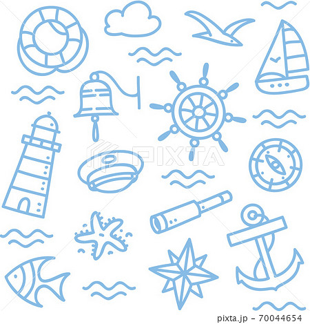 Marine theme. Seamless funny sea kids pattern 70044654