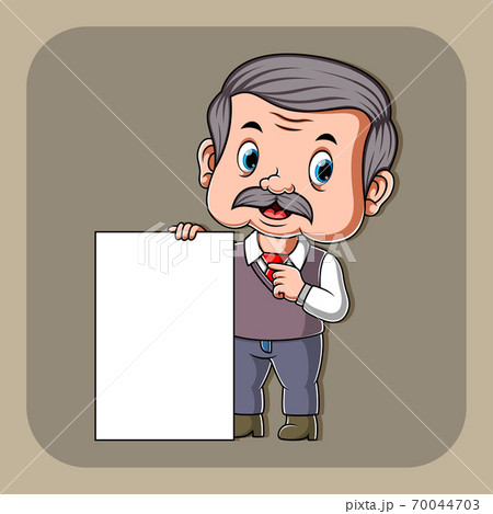 The teacher holding the white blank paper The teacher holding the white blank paper 70044703