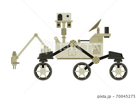 Moon or Mars Rover, Robotic Space Vehicle, Cosmos Exploration Theme Flat Vector Illustration on White Background Moon or Mars Rover, Robotic Space Vehicle, Cosmos Exploration Theme Flat Vector Illustration on White Background 70045275