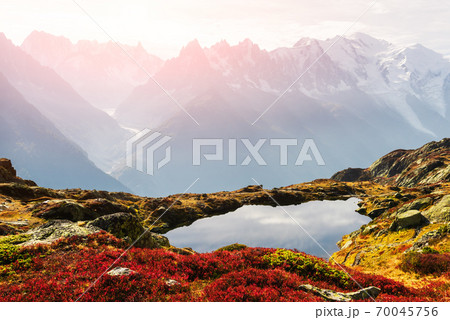 Lac de Cheserys lake in France Alps Lac de Cheserys lake in France Alps 70045756