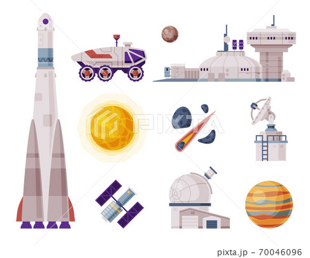 Space Objects Set, Cosmos Exploration, Space - Stock Illustration  [70046097] - PIXTA