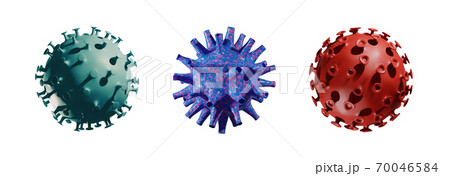 Models of viruses isolated on white background Models of viruses isolated on white background 70046584