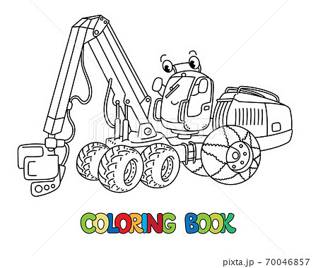 Funny harvester car with eyes coloring book Funny harvester car with eyes coloring book 70046857