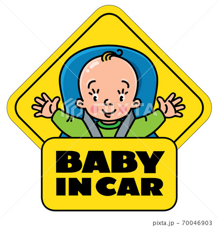 Baby in car seat. Back window sticker or sign Baby in car seat. Back window sticker or sign 70046903