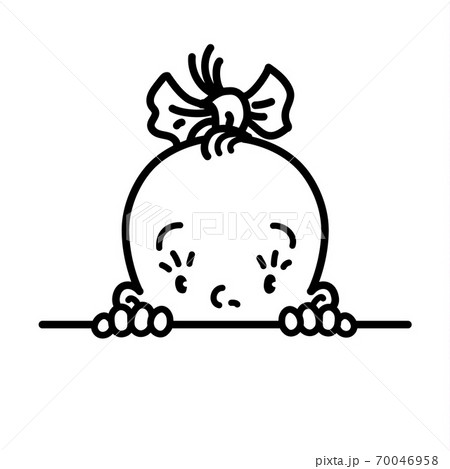 Baby icon. Face of small girl. Line drawing 70046958