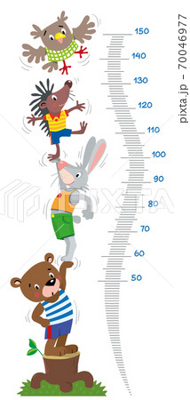 Meter wall or height chart with funny animals 70046977