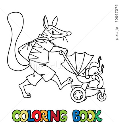 Numbat Nanny Abc Coloring Book Alphabet Nのイラスト素材