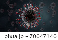 Coronavirus realistic illustration. New deadly disease-causing viruses such as COVID-19 or SARS (Severe acute respiratory syndrome). Virus in a microscope close up. 3D rendering  70047140