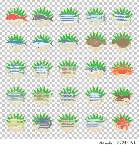 魚在漏勺上的插圖集 70047401