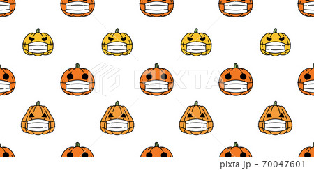 pumpkin Halloween seamless pattern face mask vector covid 19 coronavirus cartoon ghost scarf isolated tile background repeat wallpaper illustration icon doodle design pumpkin Halloween seamless pattern face mask vector covid 19 coronavirus cartoon ghost scarf isolated tile background repeat wallpaper illustration icon doodle design 70047601
