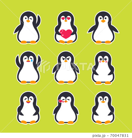 emojis vector stickers with pinguin character emojis vector stickers with pinguin character 70047831