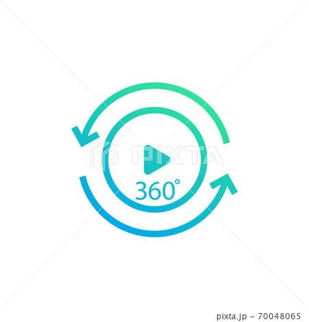 360 degrees video play icon 70048065