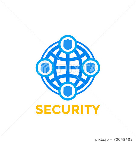 cybersecurity icon, logo element on white 70048405