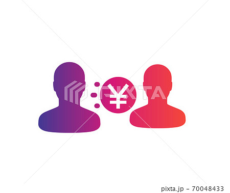 money transfer icon with chinese yuan 70048433