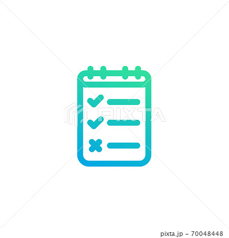 Survey, quiz icon on white, linear style 70048448