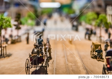 明治時代の銀座の街並み　ミニチュア 70048673