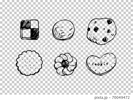 色んなクッキーの手描きイラストセット 70049472