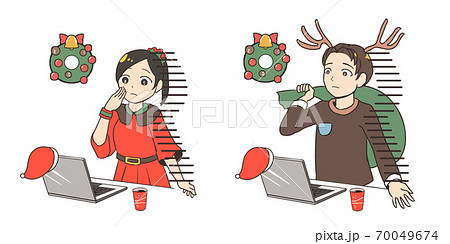 オンラインクリスマスでふと寂しくなる オンラインクリスマスでふと寂しくなる 70049674