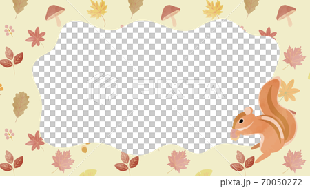 Chipmunk and autumn forest frame 70050272