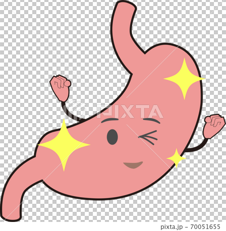 元気な胃の可愛いイラストのイラスト素材