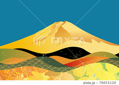 美しい富士山の背景イラスト 正月 新年 のイラスト素材