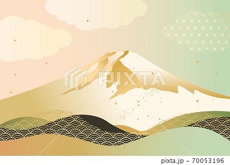 美しい富士山の背景イラスト 正月 新年 のイラスト素材