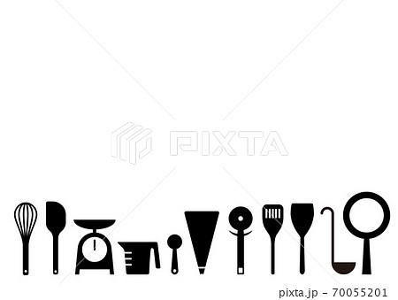 料理道具のモノクロフレーム 70055201