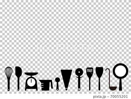 料理道具のモノクロフレーム 70055201