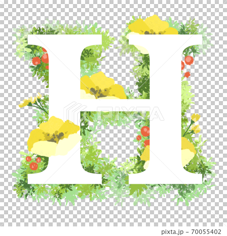 時尚花插畫英文字體H 70055402