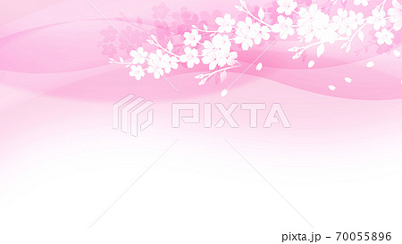 桜の背景 薄いピンクのウェーブ のイラスト素材