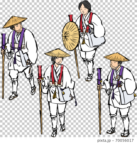 和風 お遍路さんいろいろ 輪袈裟模様なし 和風 お遍路さんいろいろ 輪袈裟模様なし 70056017