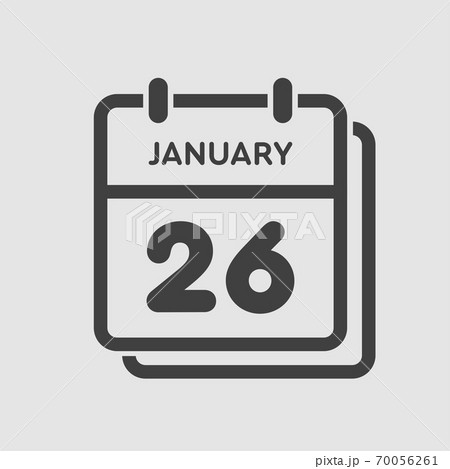 Icon day date 26 January, template calendar page 70056261