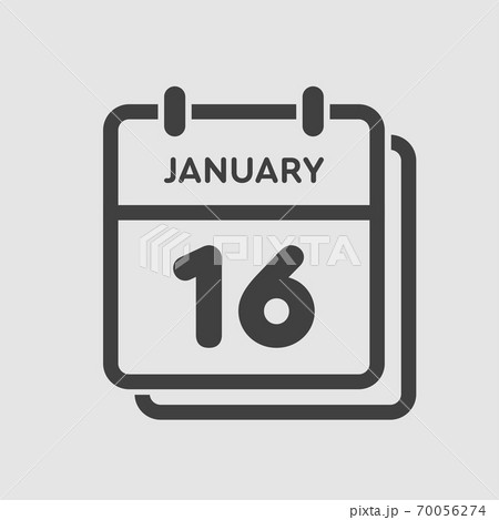 Icon day date 16 January, template calendar page Icon day date 16 January, template calendar page 70056274