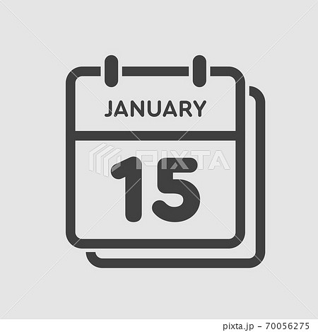 Icon day date 15 January, template calendar page Icon day date 15 January, template calendar page 70056275