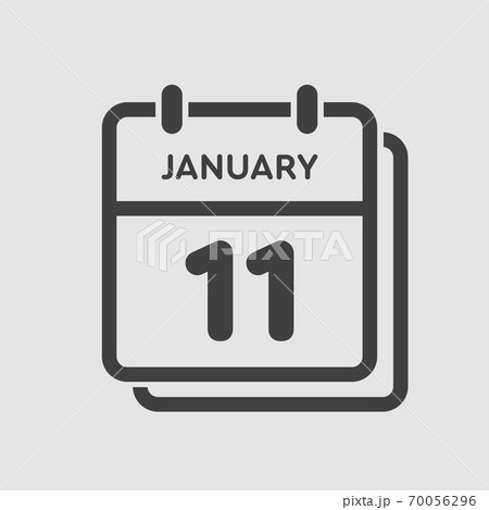 Icon day date 11 January, template calendar page 70056296