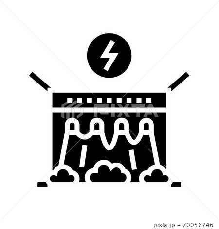 electrical dam glyph icon vector black illustration 70056746
