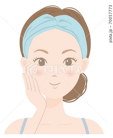 女性スキンケアA_11 お肌のお手入れをする女性 女性スキンケアA_11 お肌のお手入れをする女性 70057773