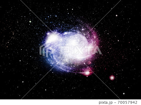 Stars, dust and gas nebula in a far galaxy 70057942