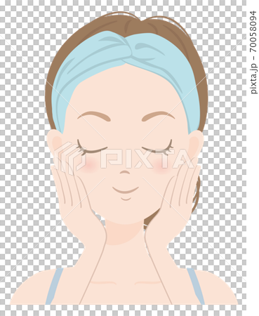 女性スキンケアA_03　気持ち良さそうな女性 70058094