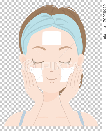 Women's skin care A_06 Women wearing cotton packs Women's skin care A_06 Women wearing cotton packs 70058099