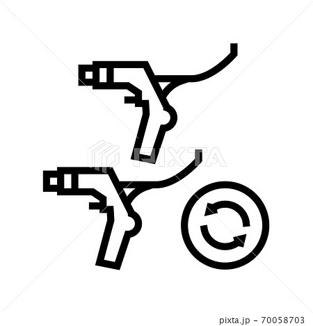 brake levers replacement line icon vector illustration 70058703