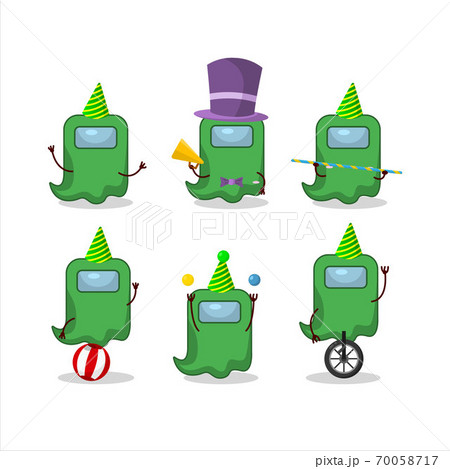 Cartoon Character Of Ghost Among Us Green With のイラスト素材