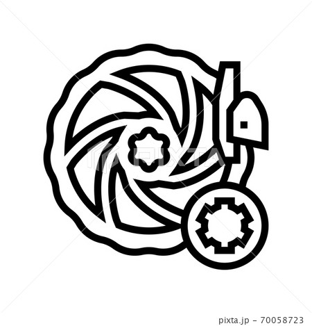 brake pads and disc brakes cleaning and adjustment line icon vector illustration 70058723