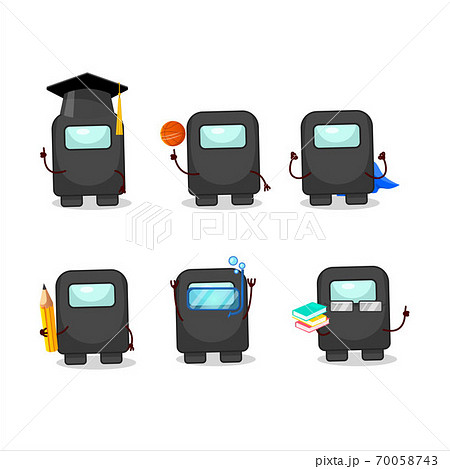 School Student Of Among Us Black Cartoon のイラスト素材 School Student Of Among Us Black Cartoon のイラスト素材